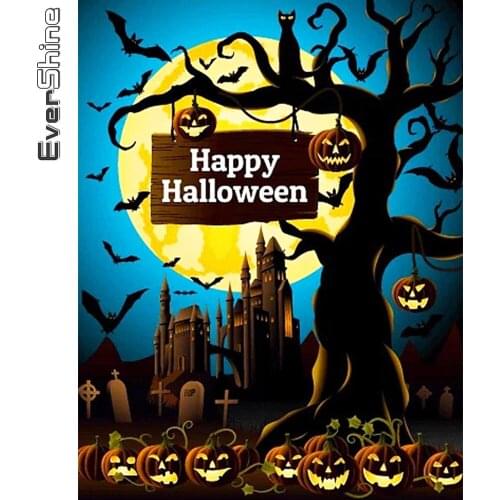 Evershine Diamond Embroidery Castle Picture Rhinestone Tree Diamond Painting Halloween Cross Stitch Sale 5D DIY New Arrival Gift