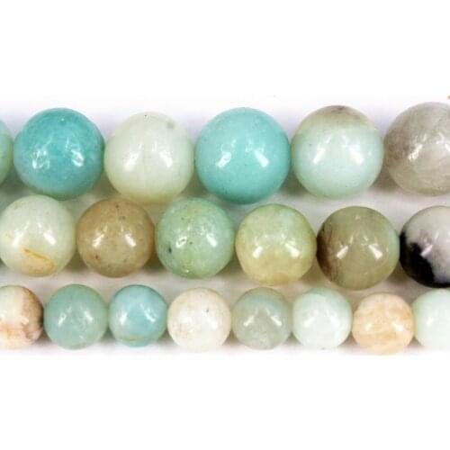Natural Amazonite Round Loose Beads Strand 6/8/10MM For Jewelry DIY Making Necklace Bracelet