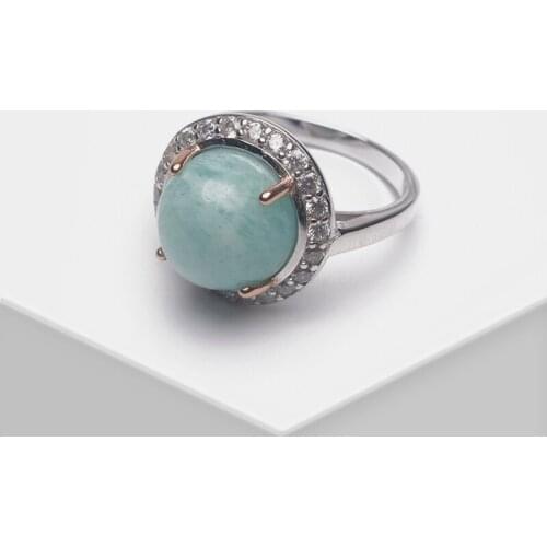 Amorita boutique 925 simple design cool summer natural stone inlaid ring