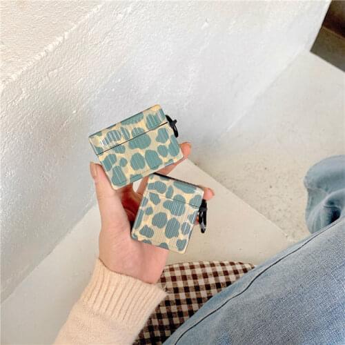 Ins Wind Dark Green Leopard Print Case for AirPods 1 2 Wireless Bluetooth Headset Protective Sleeve for Airpods Pro Personality