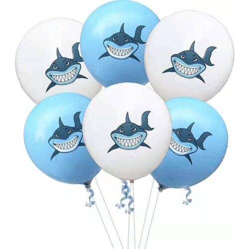 10pcs 12inch Shark Latex Balloons Kid Birthday Party Decoration Helium Balloon Childrens Day Baby Shower Globos Inflatable Toys