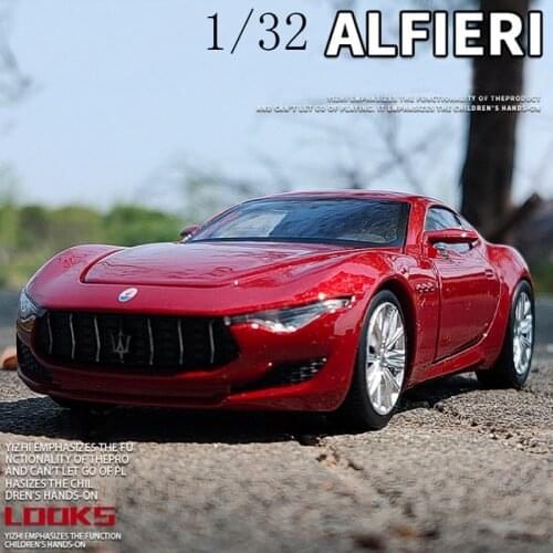 High Simulation 1:32 Maserati Alfieri Sports Car Alloy Car Model Diecasts Metal Vehicles Sound and light Kids Toys Gift