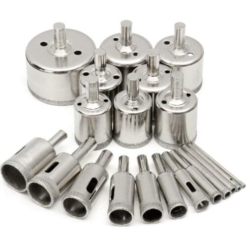 New high-quality diamond bit sets 20 pieces 3-50mm tool hole cutter 3 4 5 6 8 10 12 14 16 18 20 22 25 26 28 30 32 35 38 50mm