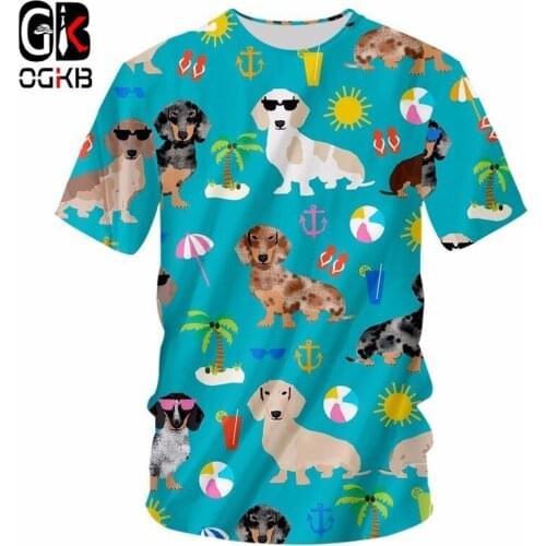 OGKB Tshirt 2018 New Sun dog Tshirt print 3D casual shirt mens favorite vacation T-shirt Male Short Sleeve Tee streetwear