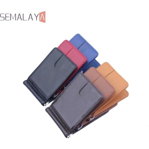 Excellent Quality Money Clip Men Bifold Business Cow Leather Wallet ID Credit Card Holder Purse Free Shipping In Stock
