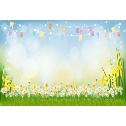 Happy Easter with Dasiy Flowers Photography Background Photo Booth Studio Decor