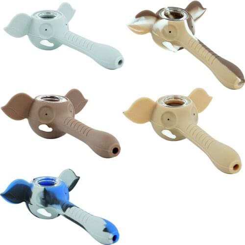 Silicone Smoking Pipe with glass Bowl unbreakable smoking pipe heat pipe Colorful Percolator