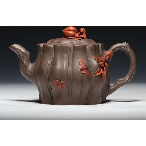 Old are recommended during the period of the republic of China Jiang Yanting purple mud all hand thin foetus peach pot
