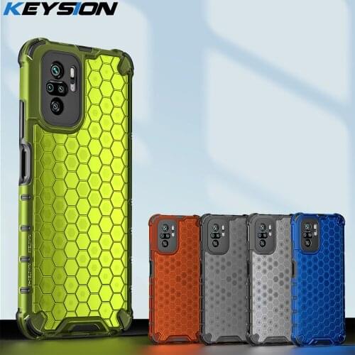 KEYSION Shockproof Case for Redmi Note 10 Pro Max 9 9T 8 8T Honeycomb Phone Cover for Xiaomi POCO X3 NFC M3 Mi 11 Ultra 11i F3