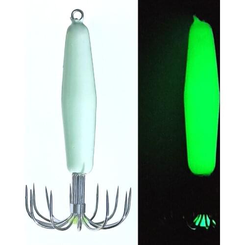 16g 25g 35g 45g 52g Luminious Octopus jig Squid jigs Glow in dark Super strong fishing hooks Free shipping