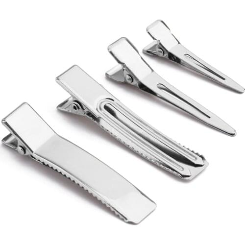 Hair Extension Snap Clips Wig Weaving Clip Single Prong Double Fork Toothed Hair Clips For Bows Stainless Steel DIY Accessories