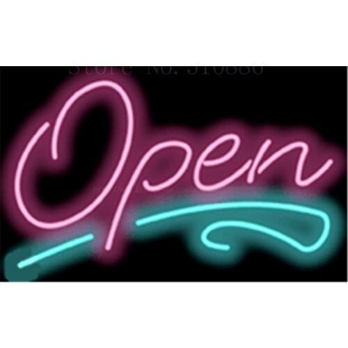 17*14" Designer Open NEON SIGN REAL GLASS BEER BAR PUB LIGHT SIGNS store display Restaurant Shop financial Advertising Lights