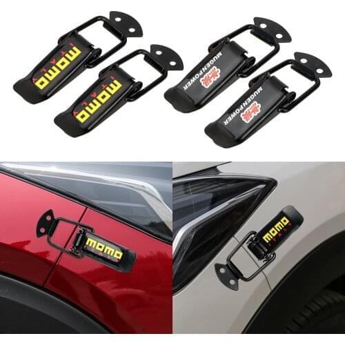 2pcs Metal Car Fasteners Stickers Patch Design Bumper Door Hood Clip Hasp Truck Off Road 4x4 Racing Auto Accessories Decoration