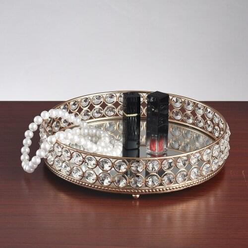 25cm Crystal Tray Organizer Jewelry Trinket Dessert Snack Serving Plate