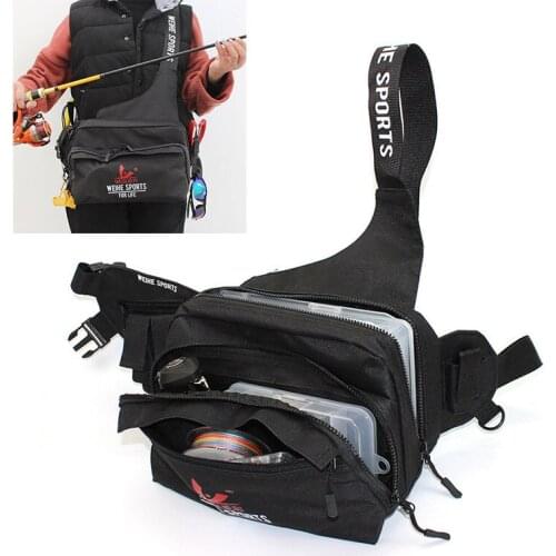 3 Layer Large Capacity Durable Nylon Fishing Bag Messenger Waist Bag Waterproof Fishing Lure Reel Line Tackle Storage Bags