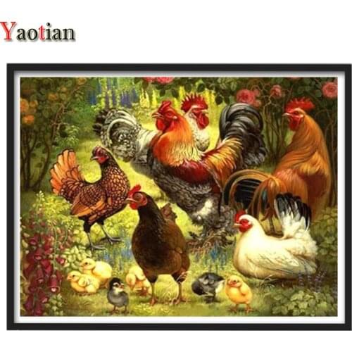 5D Diy Diamond Painting Farm Chicken Full Square/Round Diamond Embroidery Mosaic Kit Cross Stitch Handmade Products