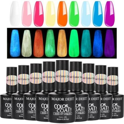 8ml Neon Colors Gel Fluorescent Nail Polish Semi Permanent LED Nail Art Soak Off Varnish Lacqure Polish Manicure Gel