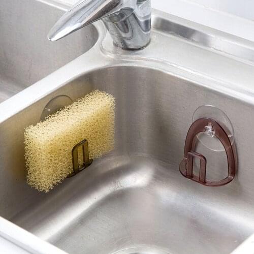 Suction Cup Sponge Holder Kitchen Sink Drain Rack Sponge Storage Holder Soap Drying Rack Kitchen Organizer Kitchen Accessories