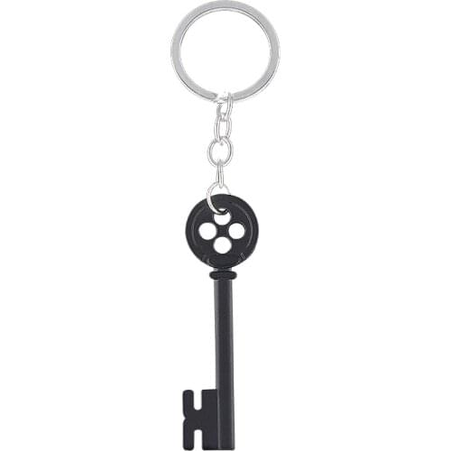 Halloween Coraline Key Skeleton Keychain Neil Gaiman Black Treasure Chest Key Pendant Key Chain for Women Men Key Holder Jewelry