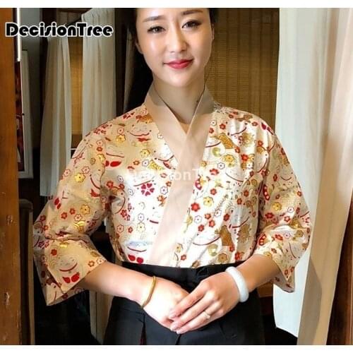 2021 costume hotel restaurant kitchen chef uniform japanese style half sleeved chef work clothes mens professional