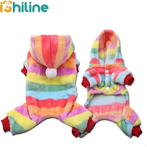 Soft Fleece Dog Jumpsuit Winter Dog Clothes Small Puppy Coat Pet Outfits Warm Dog Hoodie Clothing For Yorkie Coral fleece Clothe
