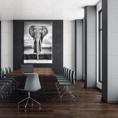 Black Africa Elephants Wild Animals Canvas Painting Scandinavia Posters and Prints Cuadros Wall Art Pictures For Living Room