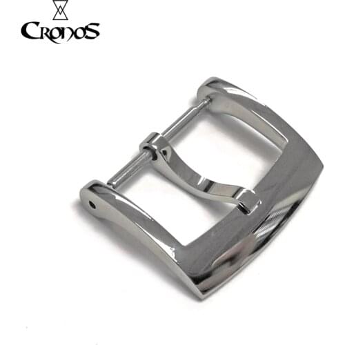 Stainless Steel Buckle for Straps Tongue Buckle Polished 18 Mm 20mm 2.0 with Spring Bars forCronos Diver Watch Bands