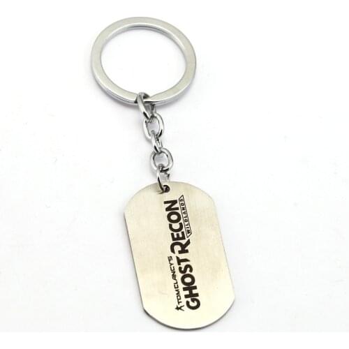 2017 New Ghost Recon Wildlands Keychain Dag Tag Key Ring Tom Clancy Key Holder Metal Alloy Key chain Men Jewelry Chaveiro