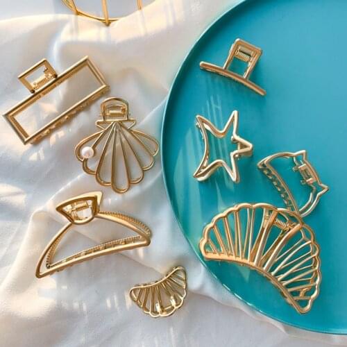 New Women Girls Geometric Hair Claw Clamps Hair Crab Metal simple Fashion Hair Clips For Women Hair Accessoires Headdress