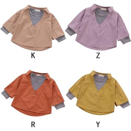 Girls clothes long sleeve shirts for girls blouse cotton baby girls princess shirts toddler casual tops stripe children shirts