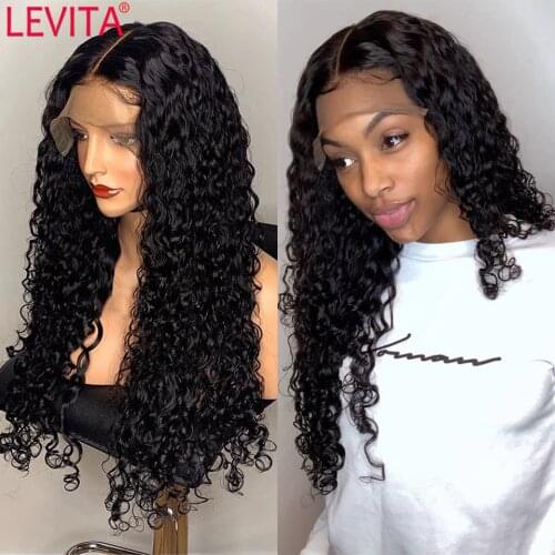 30 Inch Curly Lace Front Wig Afro Kinky Curly Human Hair Wig Brazilian Human Hair T Part Lace Frontal Wigs For Women Closure Wig