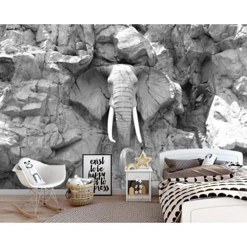 Custom 3D mural wallpaper modern abstract 3D elephant decoration background wall decoration painting