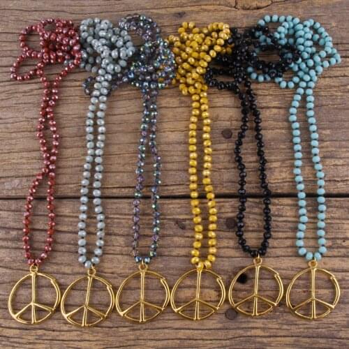 RH New Designer Boho Beaded Necklace 6mm Glass Beads Knotted Shell Rose Flower Necklaces For Women Gift