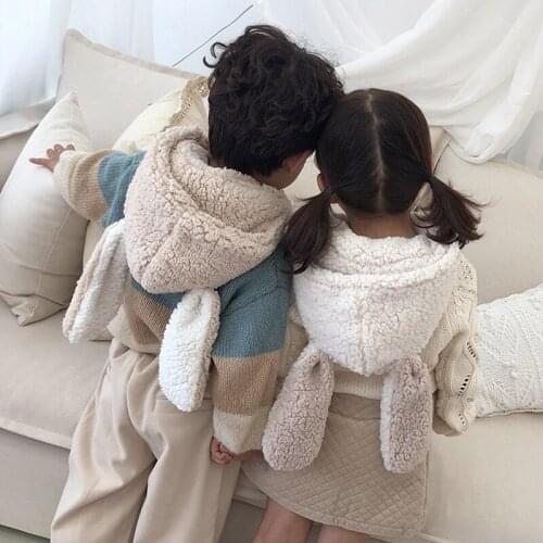 Autumn and Winter Baby Child One Hat Scarf Plush Thick Warm Cute Boy and Girl Cartoon Hat