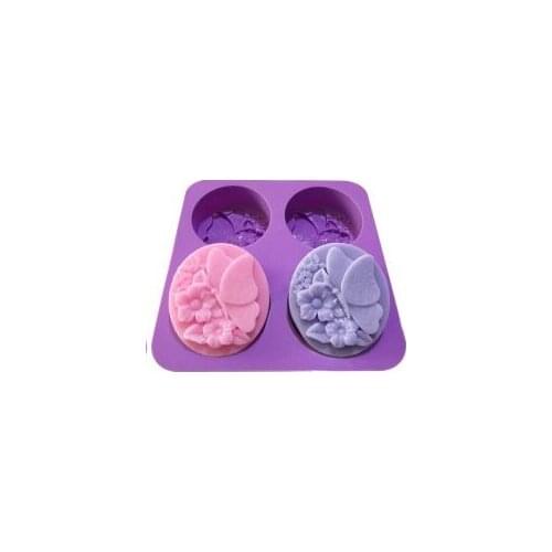 4 hole butterfly silicone cake mold soap mould baking kitchen tools