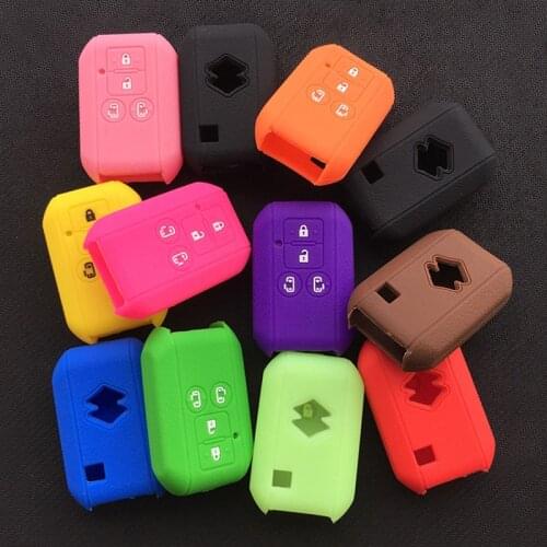Silicone Flip Remote Key Case cover Shell for Suzuki Swift Wagon Jimny Sierra Spacia 4 button key