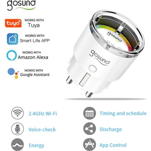 Gosund EU Smart Plug SP111 15A WiFi Smart Life App Remote Timing Socket Voice Control Switch Works With Alexa Google Home