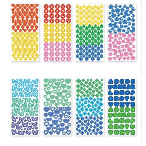 Heart Butterfly Stickers Sparkling Sequin PET Glitter Sticker Label Stick Scrapbook Planner Sticker Stationery School Supplies