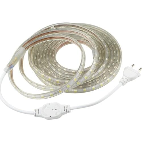 1-20m led strip 220V lights indoor outdoor led light 5050 60leds/m flexible trip led impermeable kitchen home wall lamp tape