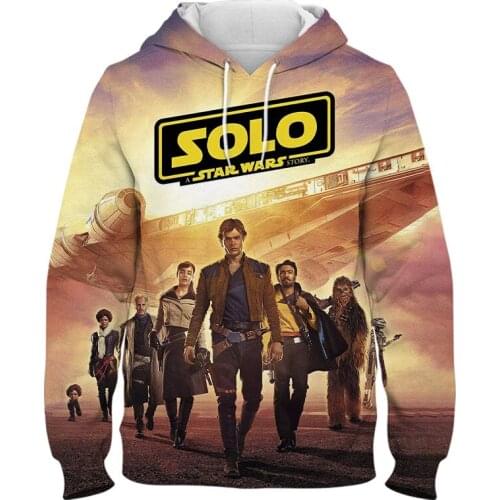 Star Wars Solo Mens Oversized Hoodies Spring Casual Marvel 3D Print Male Sweatshirt Harajuku Style Women Pullovers