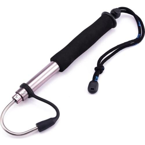 Topind 2pcs Ice fishing Flexible Fishing Gaff Grip Holder Hook Shape Fishing Spear Crank Sea Fishing Gripper Control Tackle tool