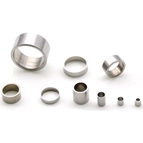 1 packs/lot Stainless Steel Big Hole Spacer Beads Tube for DIY Jewelry Making Beads Craft Leather Bracelet Necklace Findings