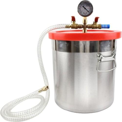 3 Gallon 250MM*250MM 9.8" Stainless Steel Vacuum Degassing Chamber, Acrylic Lid 3/4"