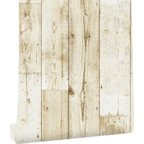 Reclaimed Wood Distressed Wood Panel Peel and Stick Wallpaper Self-Adhesive Removable Wall Covering Decorative Vintage