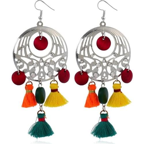 LOVBEAFAS Bohemian brincos Drop Long Tassel Beads Earrings For Women Ethnic boucle d'oreille femme Jewelry Boho Vintage Earrings