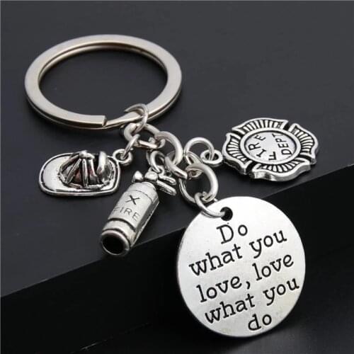 1pc Firefighter Keychain Fire Department Keyring Fighter Jewelry Fireman Gift Fireman Wife Gift Lady Firefighter E2031