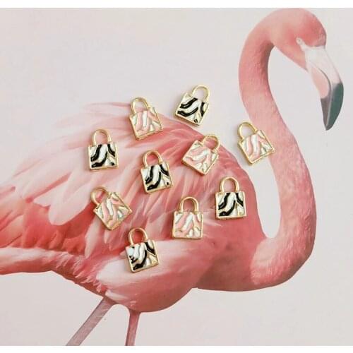 10 pcs/lot Hot Selling Cute Exquisite Bags Buttons Drip Oil Alloy Pendant Accessories DIY jewelry Storage-Box Snaps-Buttons