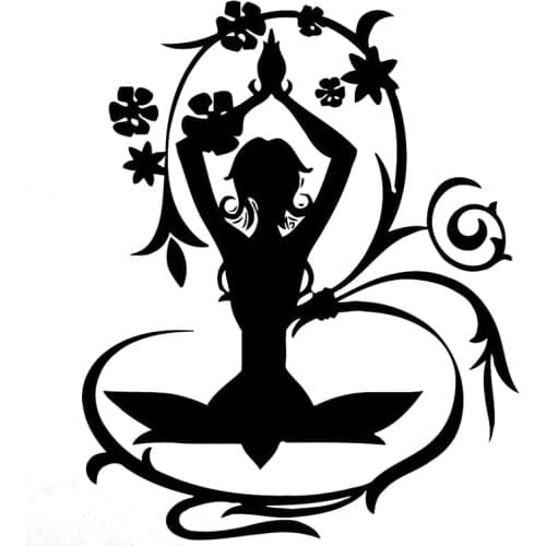 11.4cm*14.1cm Yoga Poses Creative Vinyl Car Styling Decor Stickers Decals