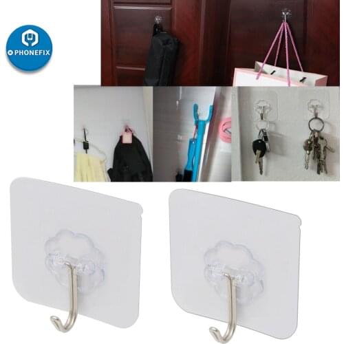6*6cm Wall Hooks Suction Cup Adhesive Wall Vacuum Sucker Strong Transparent Seamless Sucker Wall Hooks Hanger Kitchen Bathroom