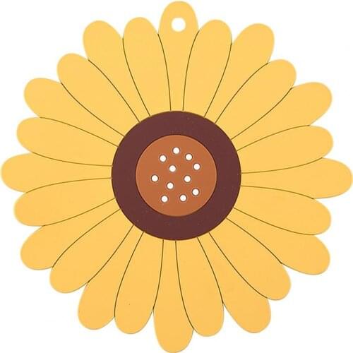 80% HOT SALE Coaster Sunflower Pattern Non-Slip PVC Dinnerware Table Cushion for Kitchen Insulation Baking Bowl Coaster Placemat